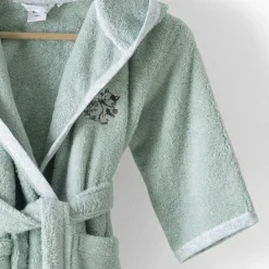 Carré Blanc Peignoir bébé coton bio Jardine amande|Enfant Peignoirs 12 Mois - 10 Ans