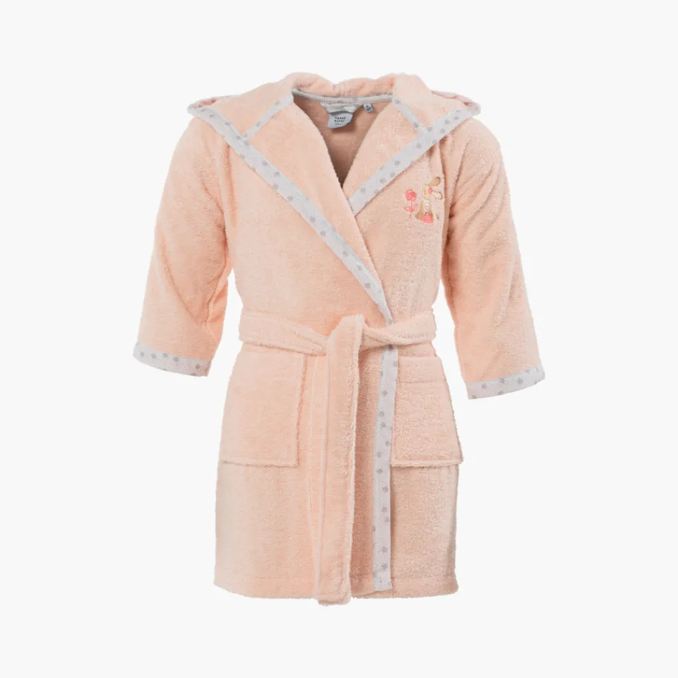Carré Blanc Peignoir bébé coton biologique à capuche Devine blush|Enfant Peignoirs 12 Mois - 10 Ans