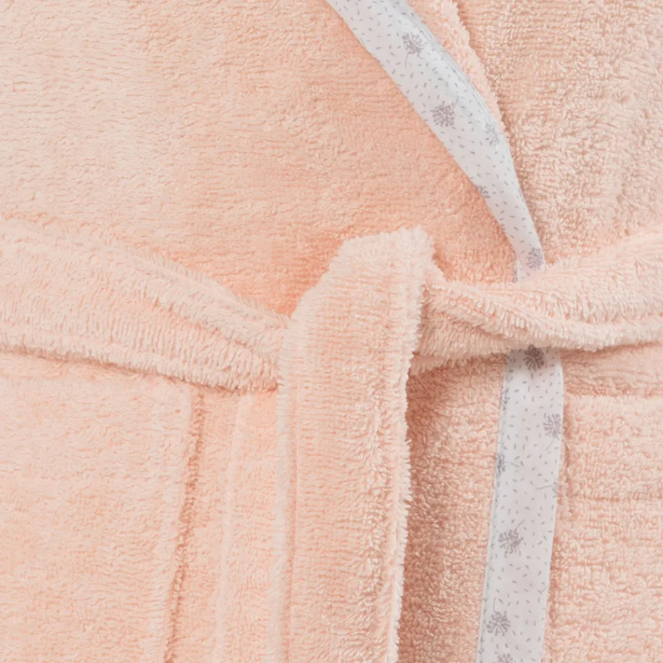Carré Blanc Peignoir bébé coton biologique à capuche Devine blush|Enfant Peignoirs 12 Mois - 10 Ans