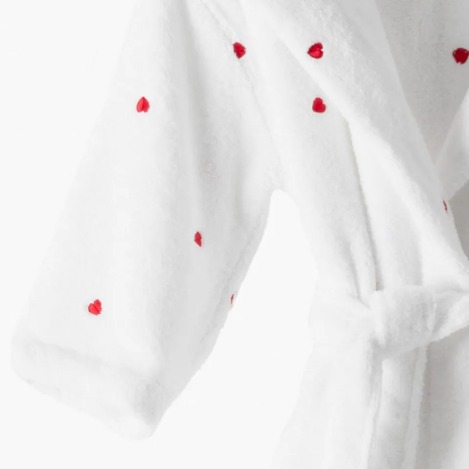 Carré Blanc Peignoir enfant coton Adore blanc|Enfant Peignoirs 12 Mois - 10 Ans