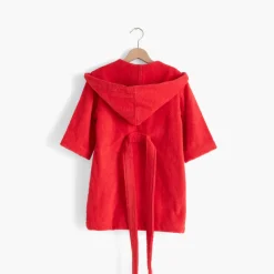 Carré Blanc Peignoir enfant coton bio Mes rêves rouge tendre|Enfant Peignoirs 12 Mois - 10 Ans