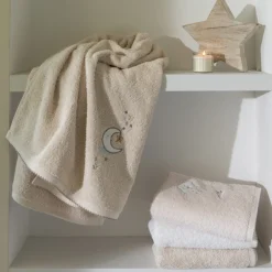 Carré Blanc Peignoir enfant coton bio Bienvenue naturel|Enfant Peignoirs 12 Mois - 10 Ans|Nouveautés Bébénew
