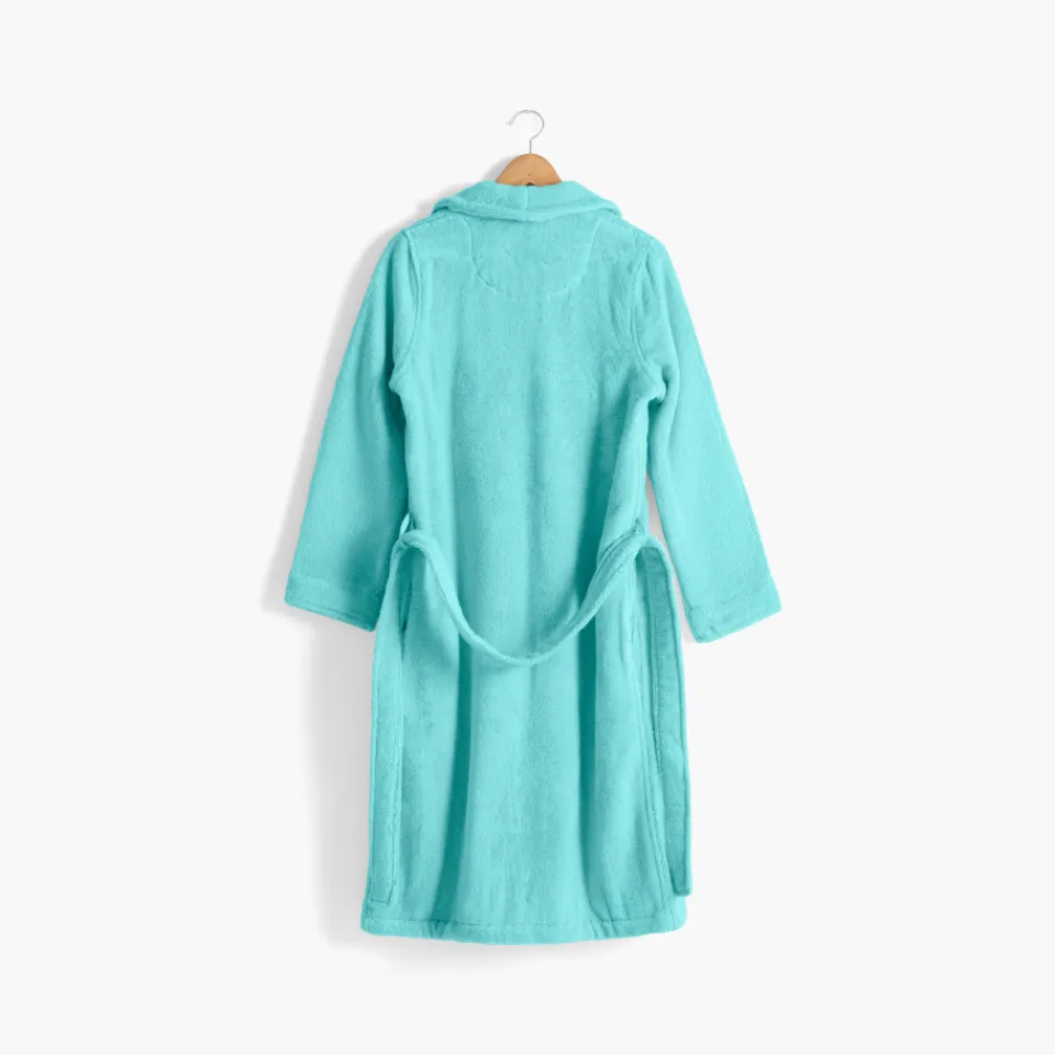 Carré Blanc Peignoir femme coton moelleux Ella lagon|Femme Peignoirs Femme