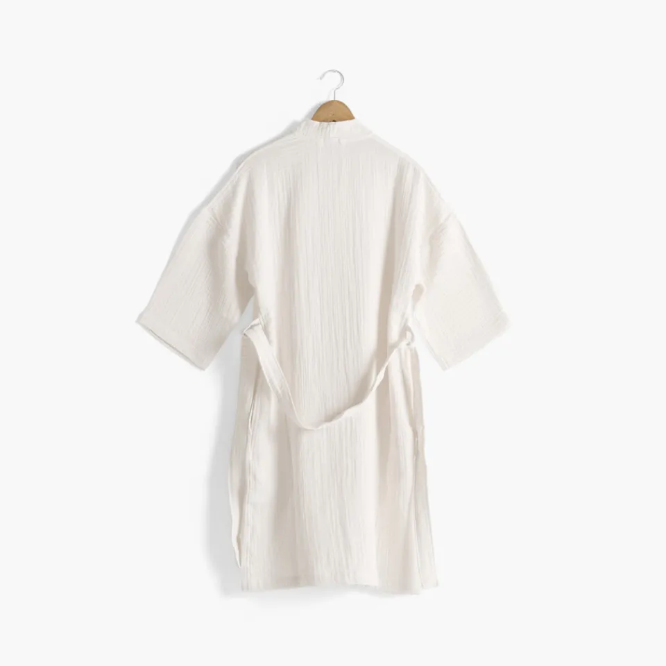 Carré Blanc Peignoir femme gaze de coton biologique Naturelle naturel|Femme Coffrets Cadeaux|Peignoirs Femme