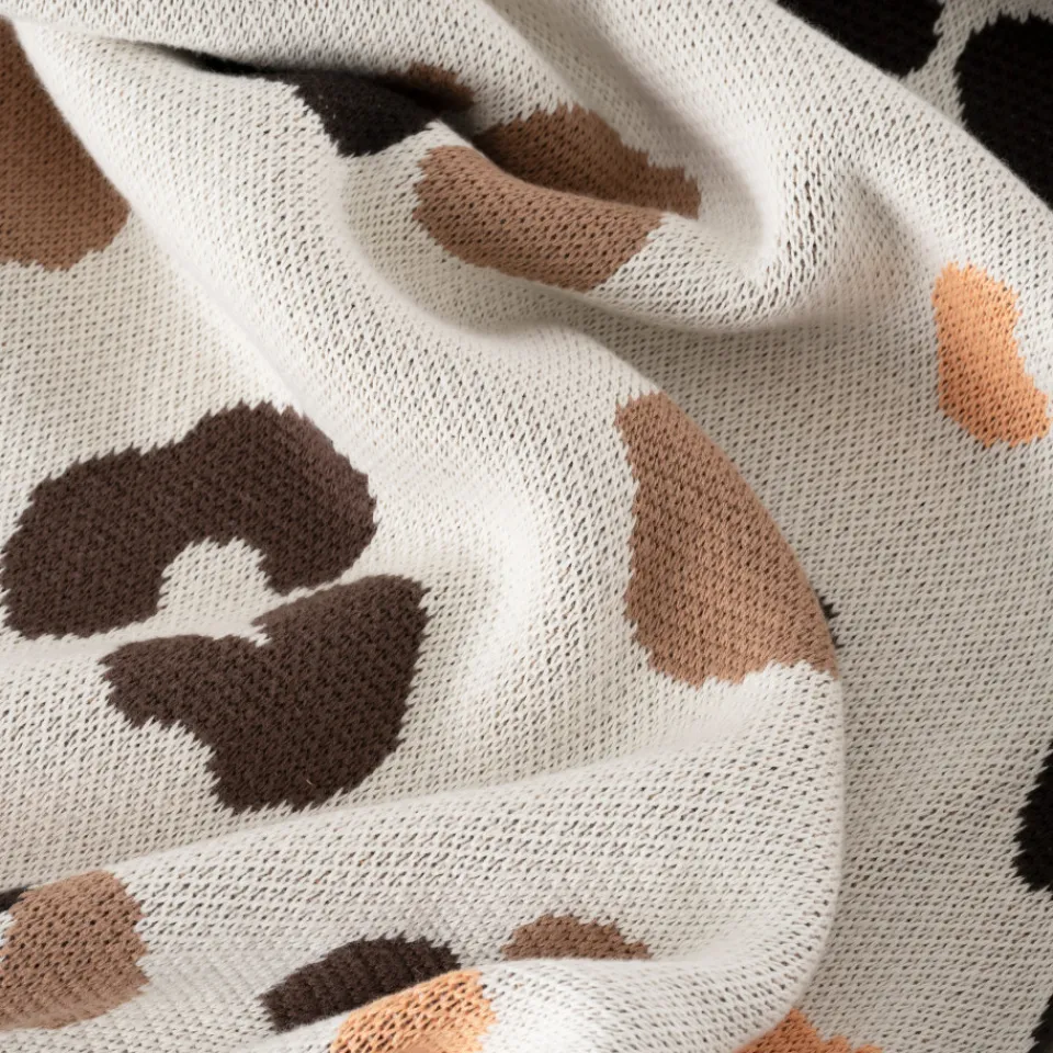 Carré Blanc Plaid coton maille jacquard Ysée ivoire|Femme Coffrets Cadeaux