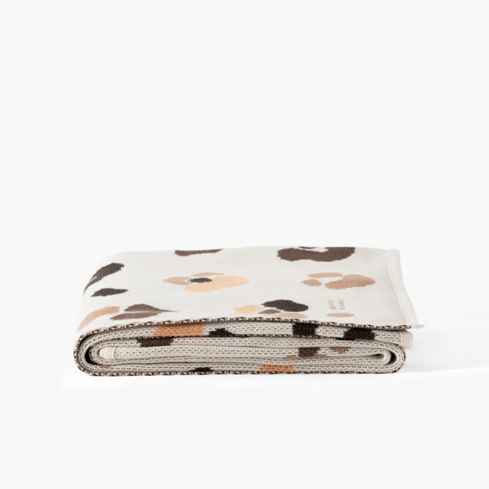 Carré Blanc Plaid coton maille jacquard Ysée ivoire|Femme Coffrets Cadeaux