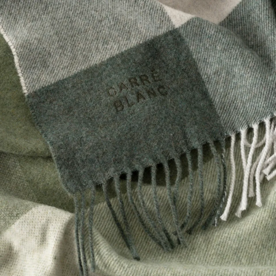 Carré Blanc Plaid laine et cachemire Alpage kaki|Femme Coffrets Cadeaux|Coffrets Cadeaux