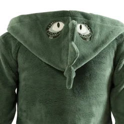 Carré Blanc Robe de chambre enfant polaire à capuche Dinotopi vert feuille|Enfant Robes De Chambre
