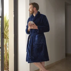 Carré Blanc Robe de chambre polaire homme Gabriel marine|Homme Coffrets Cadeaux|Robe De Chambre Homme