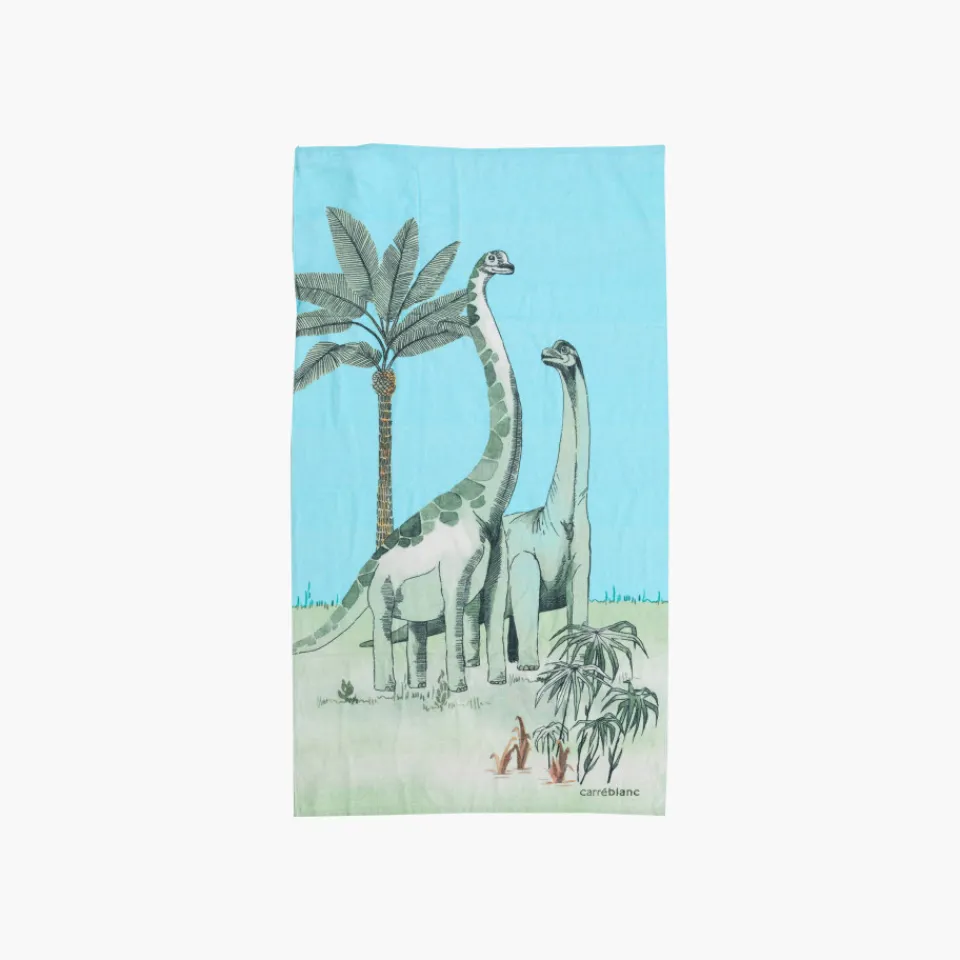 Carré Blanc Sac de plage imprimé Dinotopi| La Plage