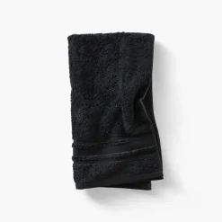 Carré Blanc Serviette de toilette coton Lola II noir| Serviettes De Toilette