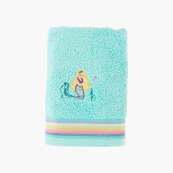 Carré Blanc Serviette de toilette coton Calliopé lagon|Enfant Serviettes De Toilette