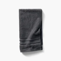 Carré Blanc Serviette de toilette coton Lola II ardoise| Serviettes De Toilette