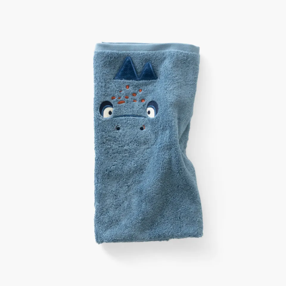 Carré Blanc Serviette de toilette coton Happyful bleu céleste|Enfant Serviettes De Toilette