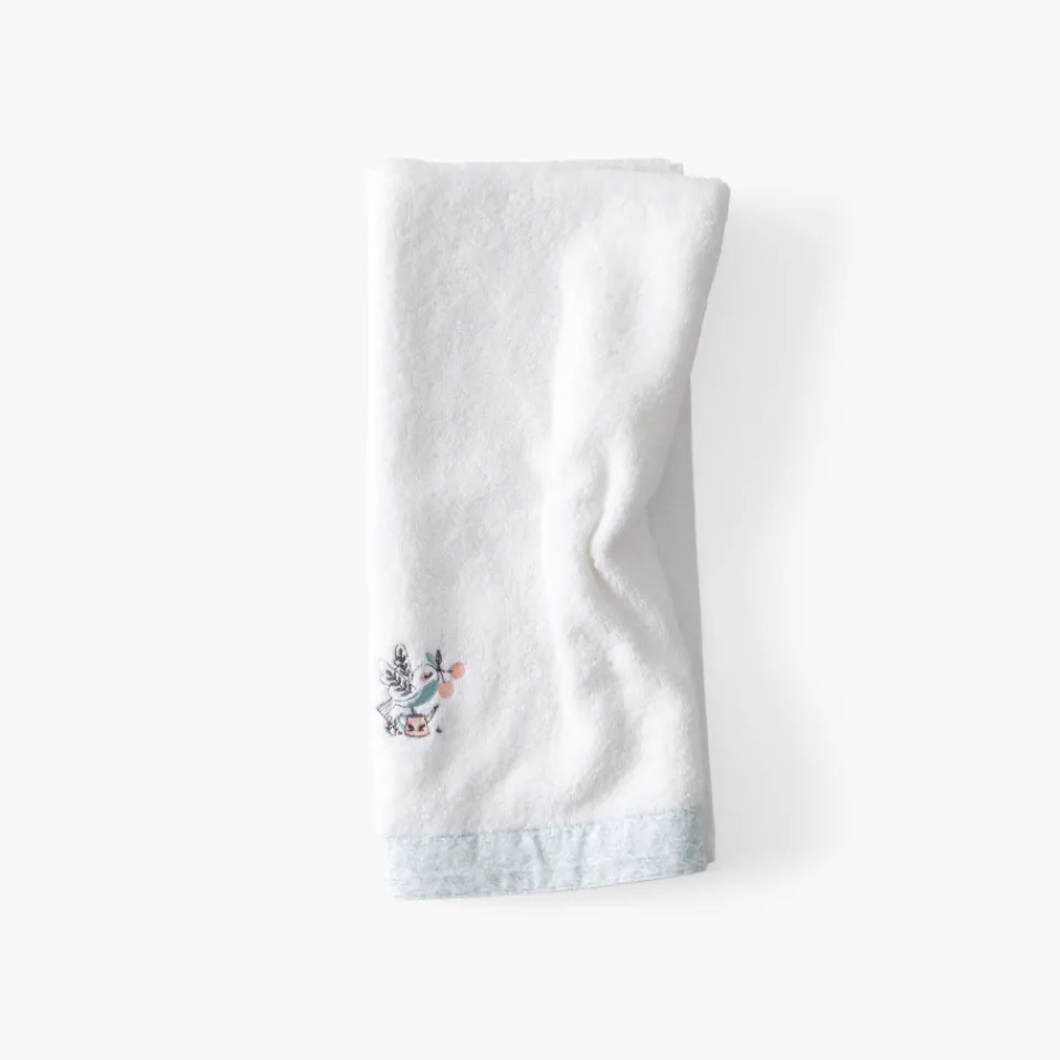 Carré Blanc Serviette de toilette coton bio Jardine blanc|Enfant Serviettes De Toilette