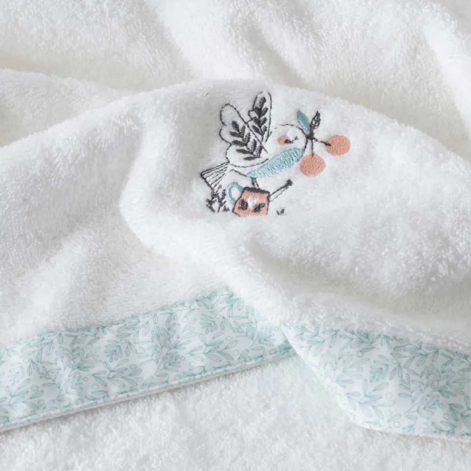 Carré Blanc Serviette de toilette coton bio Jardine blanc|Enfant Serviettes De Toilette