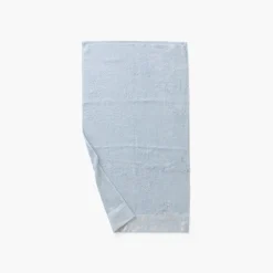 Carré Blanc Serviette de toilette coton et viscose de bambou Equinoxe bleu givre| Serviettes De Toilette