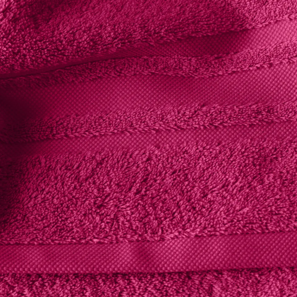 Carré Blanc Serviette de toilette coton Lola II framboise| Serviettes De Toilette