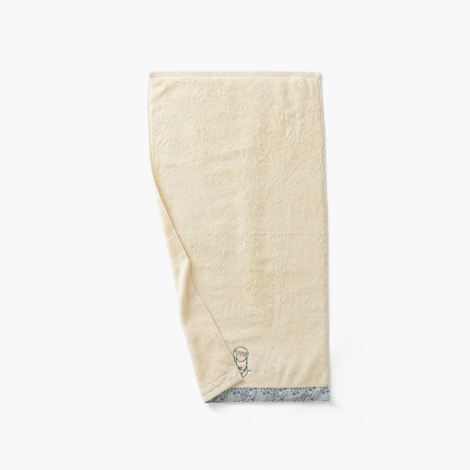Carré Blanc Serviette de toilette coton bio Dandine paille|Enfant Serviettes De Toilette