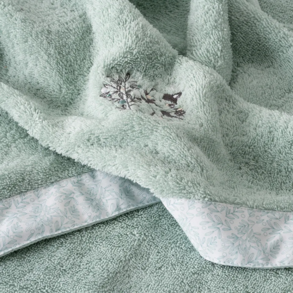 Carré Blanc Serviette de toilette coton bio Jardine amande|Enfant Serviettes De Toilette