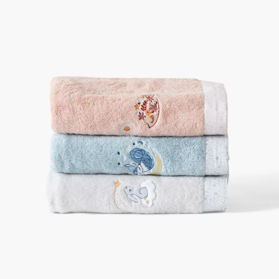 Carré Blanc Serviette de toilette coton bio Illumine craie|Enfant Serviettes De Toilette