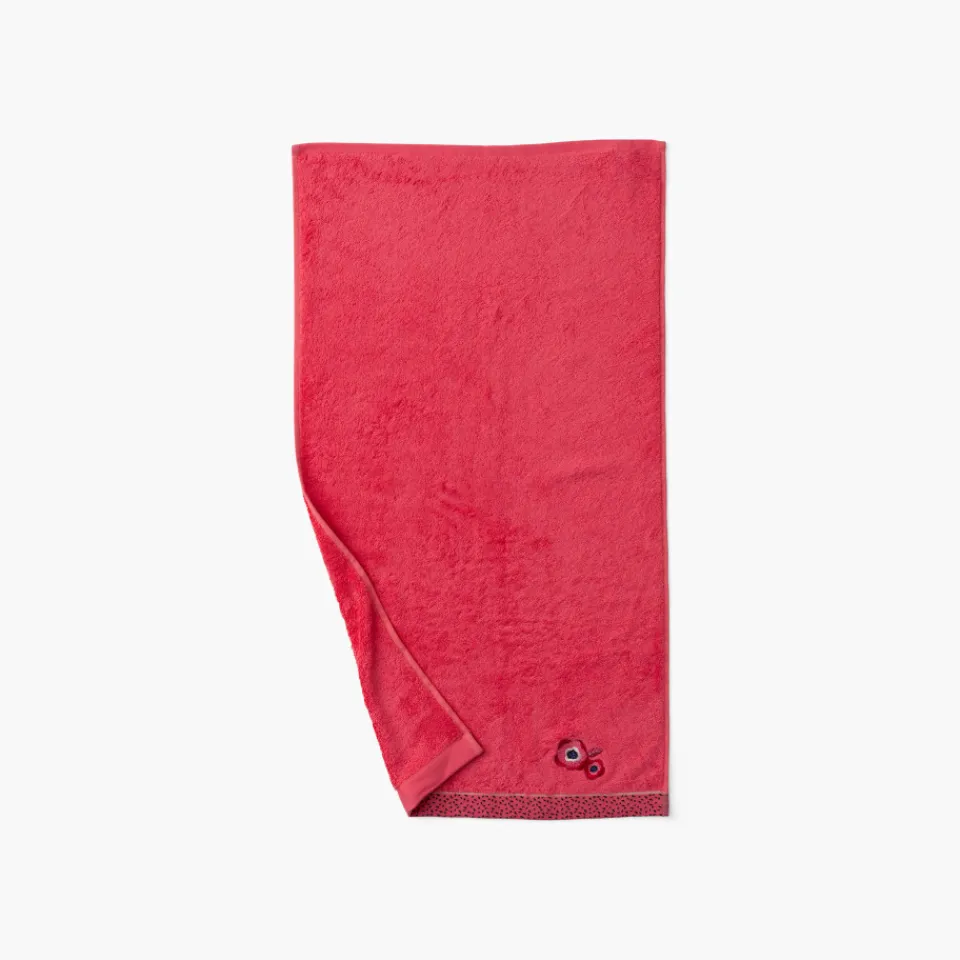 Carré Blanc Serviette de toilette coton Rosella coquelicot| Serviettes De Toilette