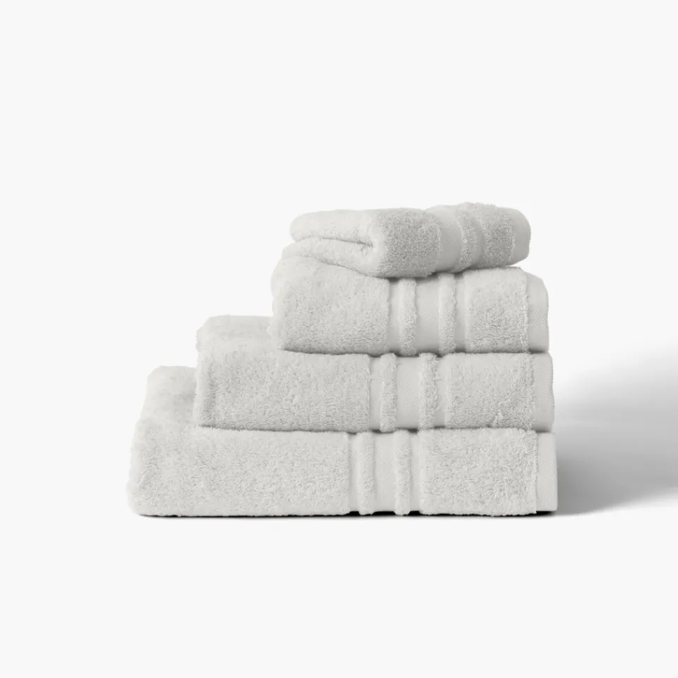 Carré Blanc Serviette de toilette coton Lola II perle| Serviettes De Toilette