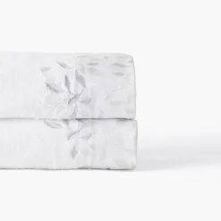 Carré Blanc Serviette de toilette coton et viscose de bambou Equinoxe neige| Serviettes De Toilette