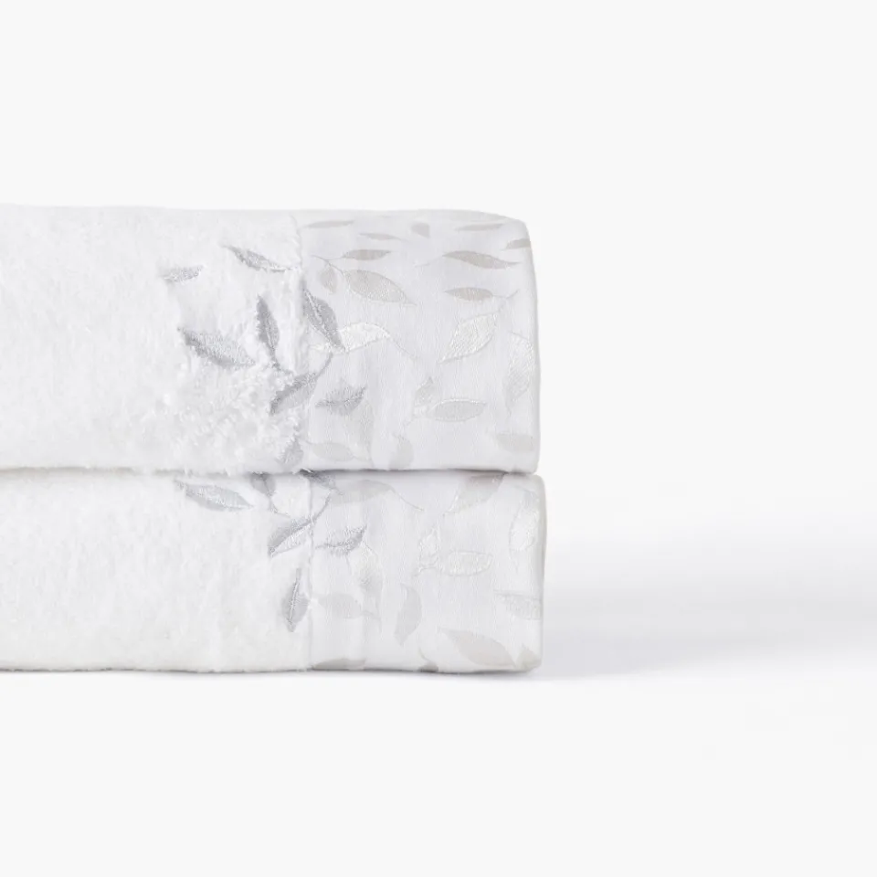 Carré Blanc Serviette de toilette coton et viscose de bambou Equinoxe neige| Serviettes De Toilette