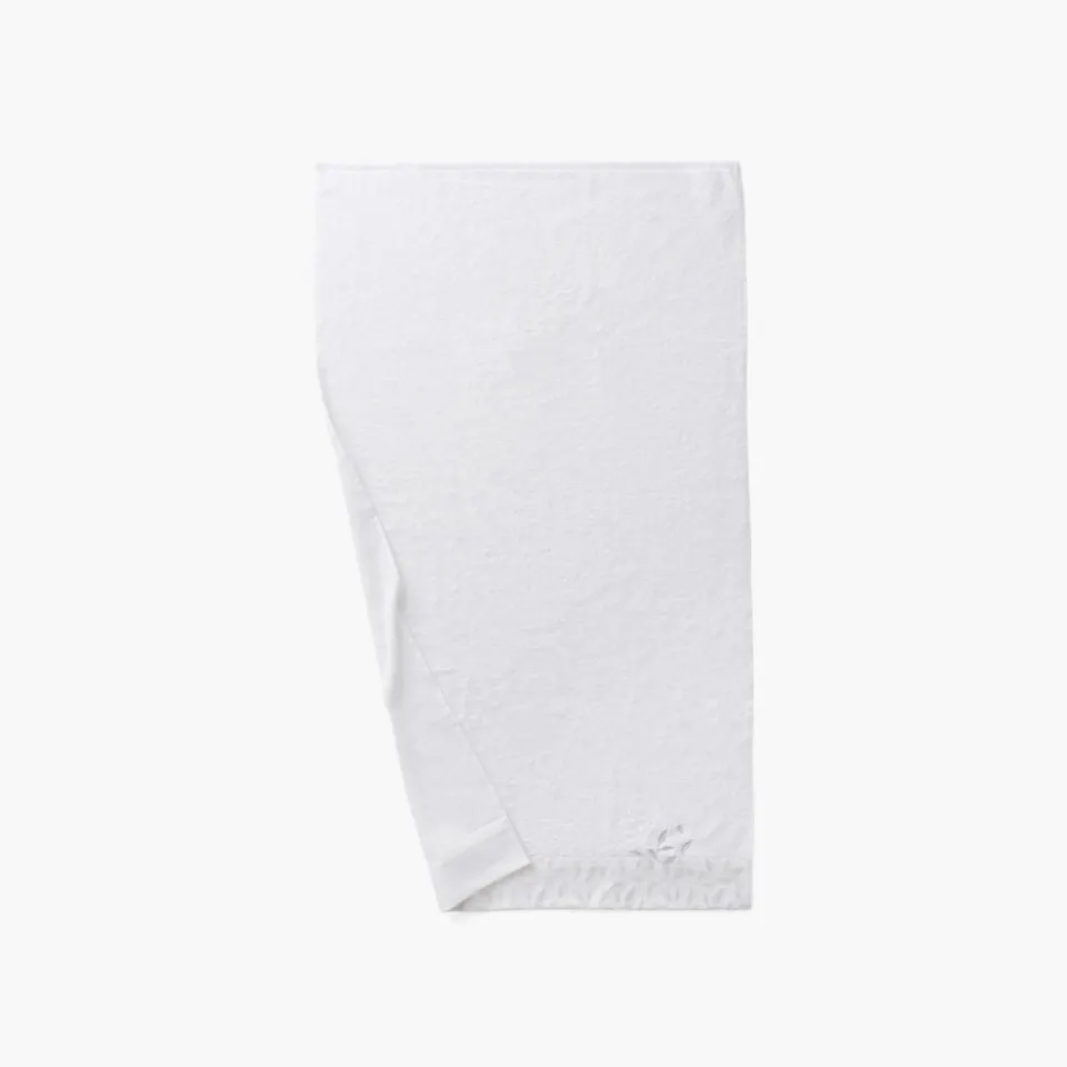 Carré Blanc Serviette de toilette coton et viscose de bambou Equinoxe neige| Serviettes De Toilette
