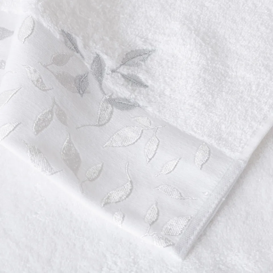 Carré Blanc Serviette de toilette coton et viscose de bambou Equinoxe neige| Serviettes De Toilette