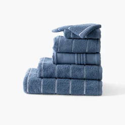 Carré Blanc Serviette de toilette coton Hypnotic Indigo| Serviettes De Toilette