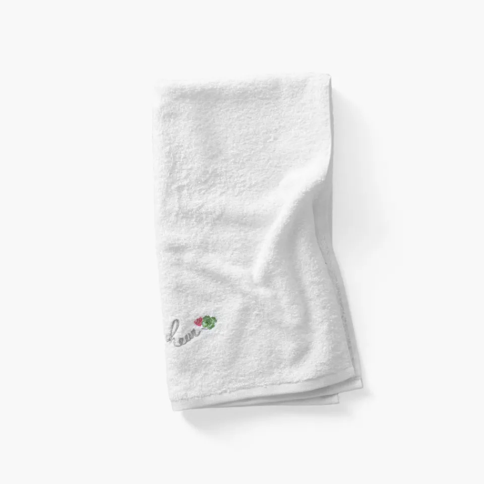 Carré Blanc Serviette de toilette coton et viscose de bambou Eloges blanc| Serviettes De Toilette