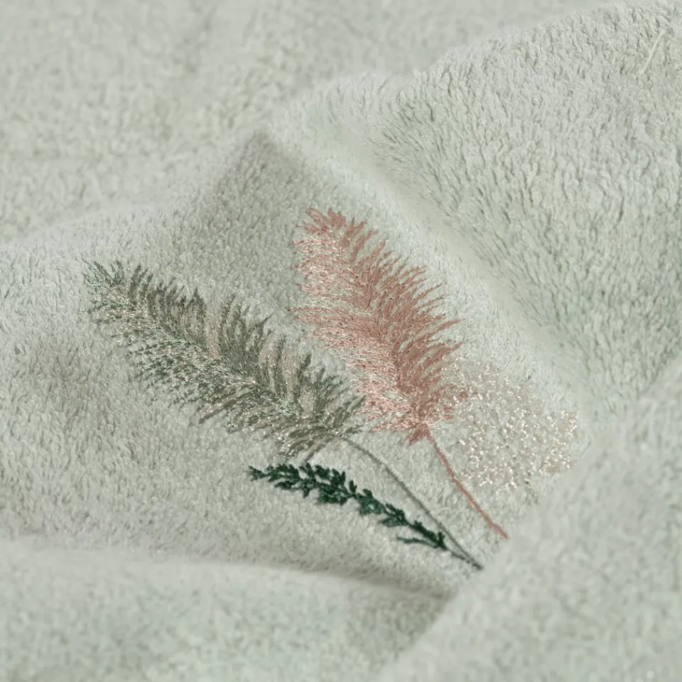 Carré Blanc Serviette de toilette coton et viscose de bambou Pampa II jade| Serviettes De Toilette