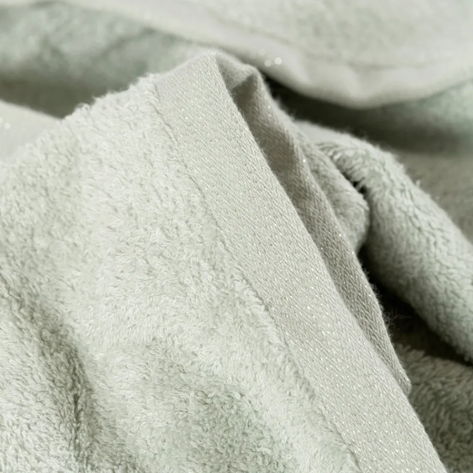 Carré Blanc Serviette de toilette coton et viscose de bambou Pampa II jade| Serviettes De Toilette