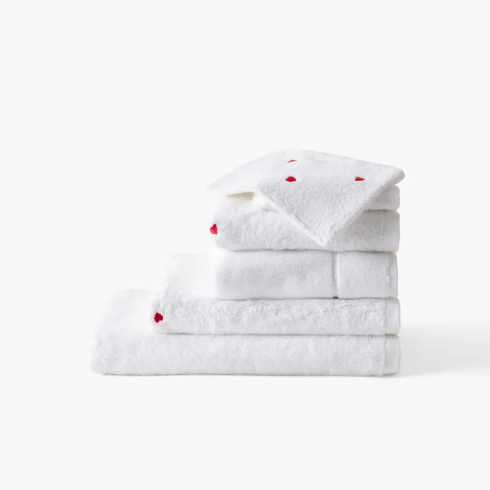 Carré Blanc Serviette de toilette coton Adore blanc| Serviettes De Toilette