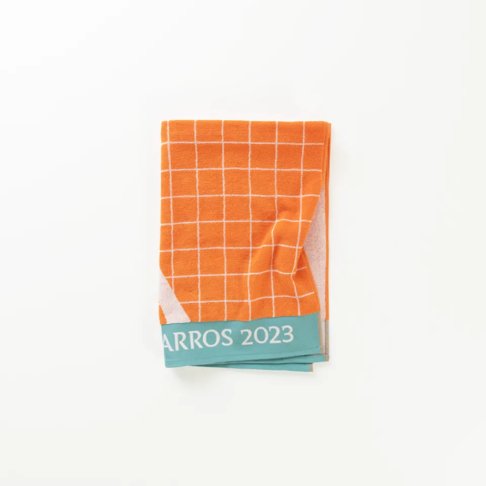 Carré Blanc Serviette de toilette joueur•se coton bio Roland-Garros 2023 terre battue| Serviettes De Toilette