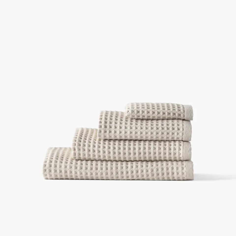 Carré Blanc Serviette invité coton bio Quadro naturel|Femme Coffrets Cadeaux|Serviettes Invité