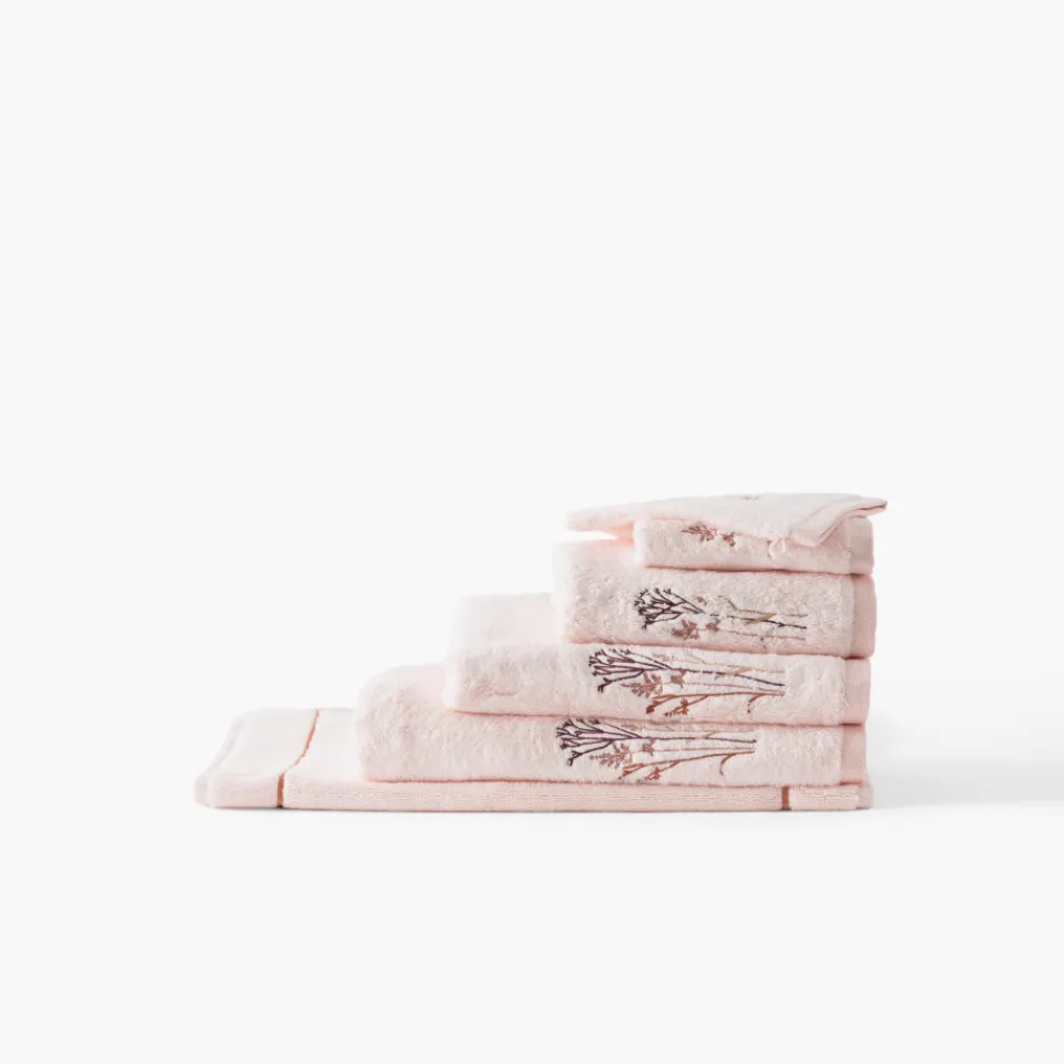 Carré Blanc Serviette invité coton et viscose de bambou Aura nude| Serviettes Invité