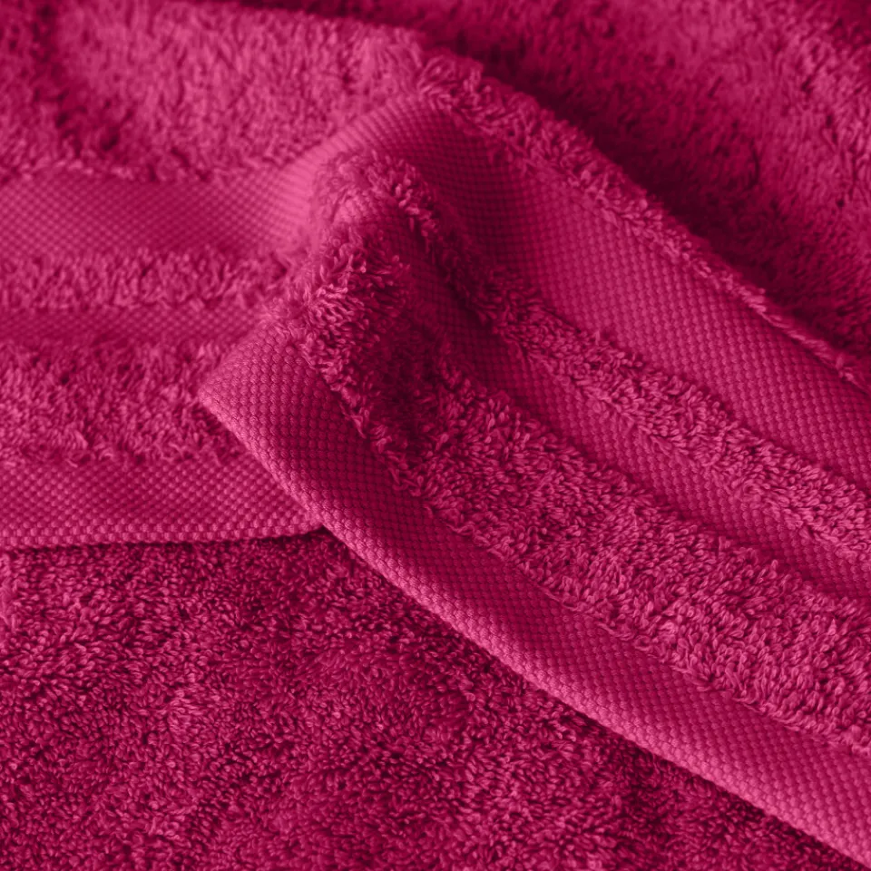 Carré Blanc Serviette invité coton Lola II framboise| Serviettes Invité