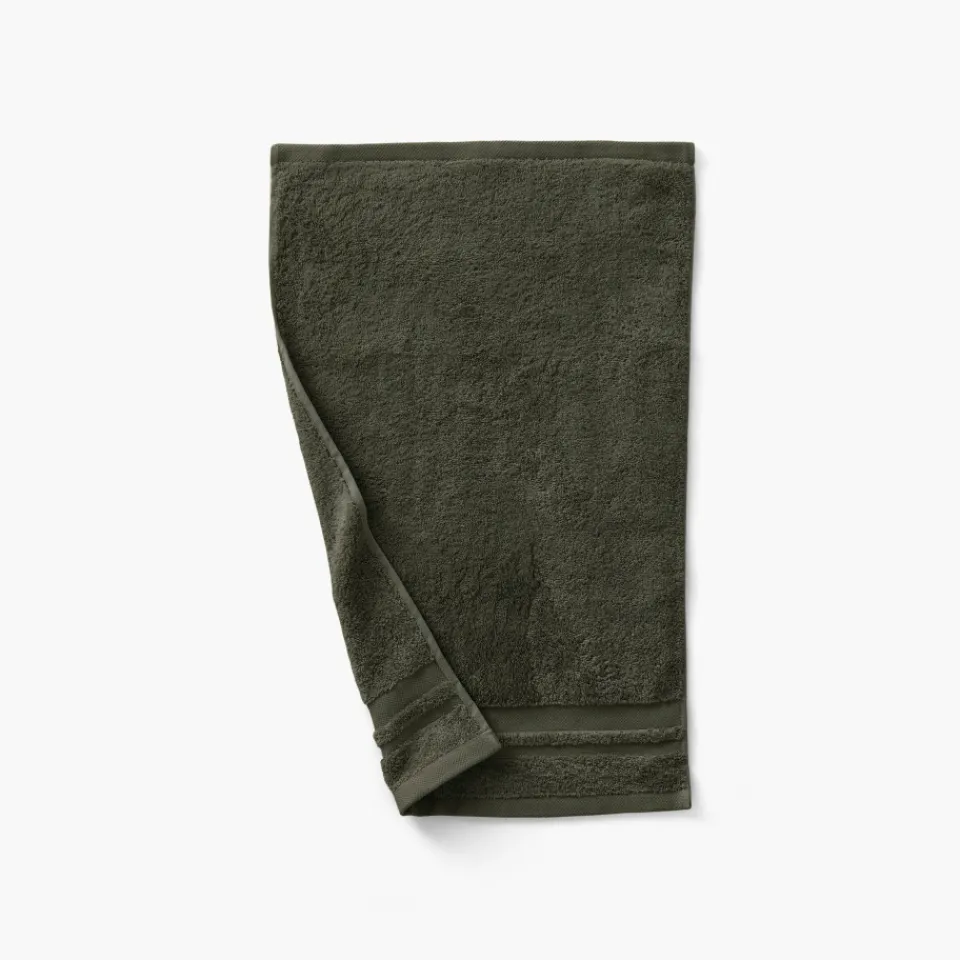 Carré Blanc Serviette invité coton Lola II vert kaki|Homme Coffrets Cadeaux|Serviettes Invité