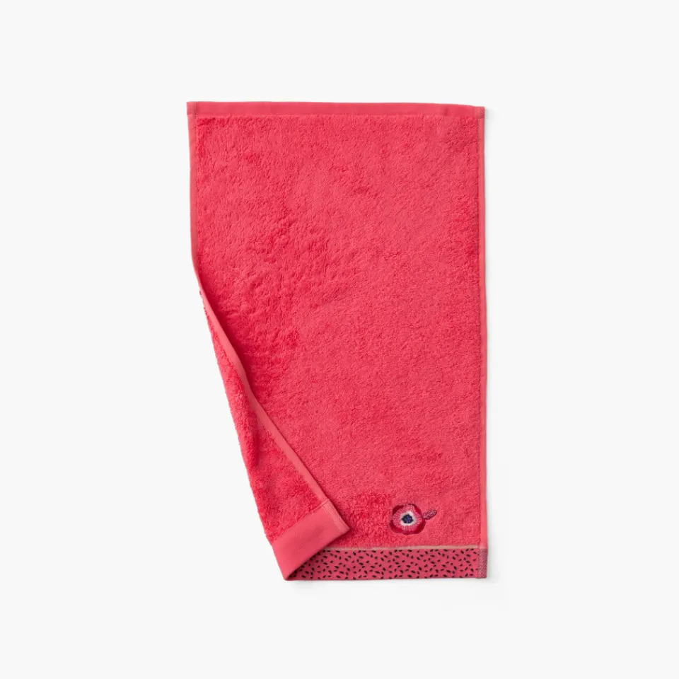 Carré Blanc Serviette invité coton Rosella coquelicot| Serviettes Invité