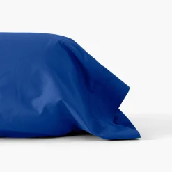 Carré Blanc Taie de traversin percale de coton Neo outremer| Taies De Traversin