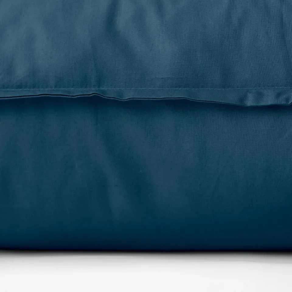 Carré Blanc Taie d'oreiller carrée coton Neo Bleu prusse| Taies D’oreiller