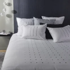 Carré Blanc Taie d'oreiller carrée coton Dotsy|Homme Coffrets Cadeaux|Taies D’oreiller