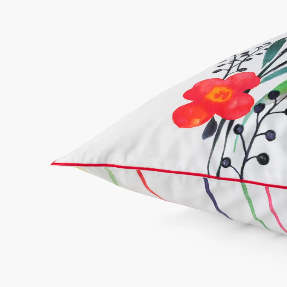 Carré Blanc Taie d'oreiller carrée coton Rosella|Femme Coffrets Cadeaux|Taies D’oreiller