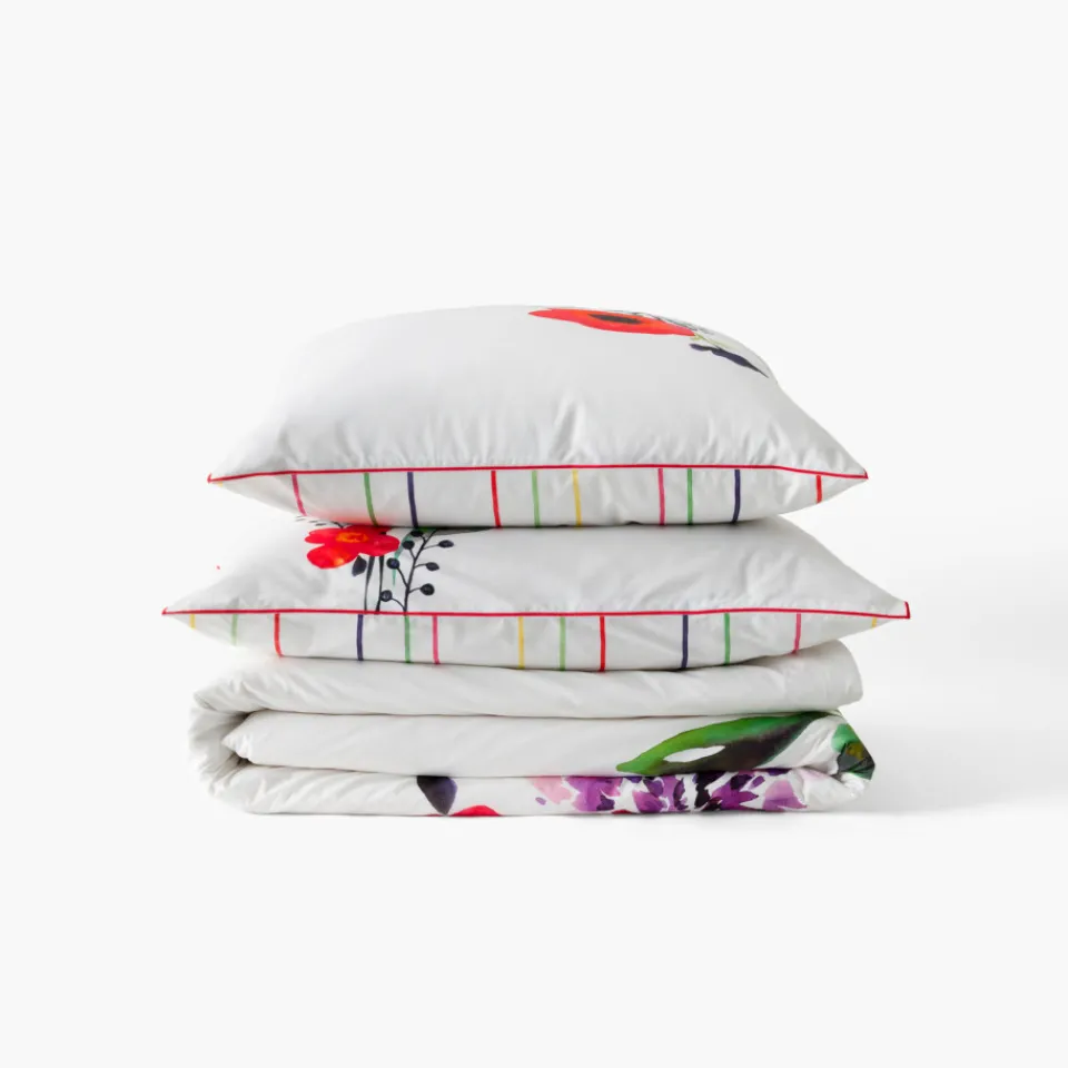 Carré Blanc Taie d'oreiller carrée coton Rosella|Femme Coffrets Cadeaux|Taies D’oreiller