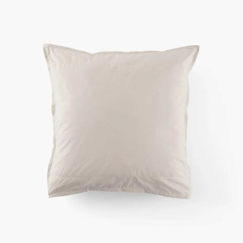 Carré Blanc Taie d'oreiller carrée percale de coton Neo ficelle| Taies D’oreiller