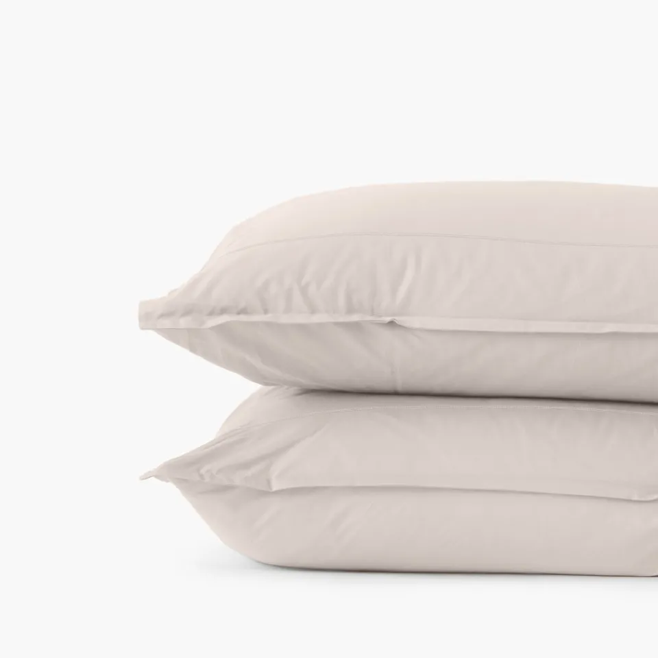 Carré Blanc Taie d'oreiller carrée percale de coton Neo ficelle| Taies D’oreiller