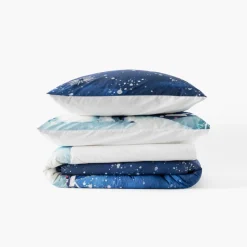 Carré Blanc Taie d'oreiller carrée phosphorescente coton Stellaire enfant|Enfant Nouveautés Bébénew|Taies D'oreiller